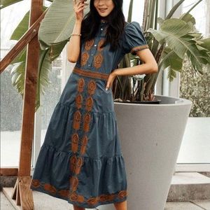 Brand new Spring 2021 bohme Siya Embroidered dress